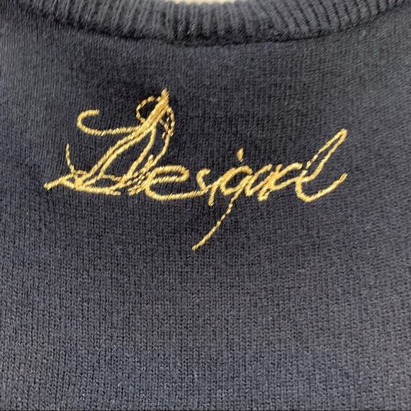 Desigual Sleeveless Floral Embroidered Black Knit Dress - Picture 5 of 6